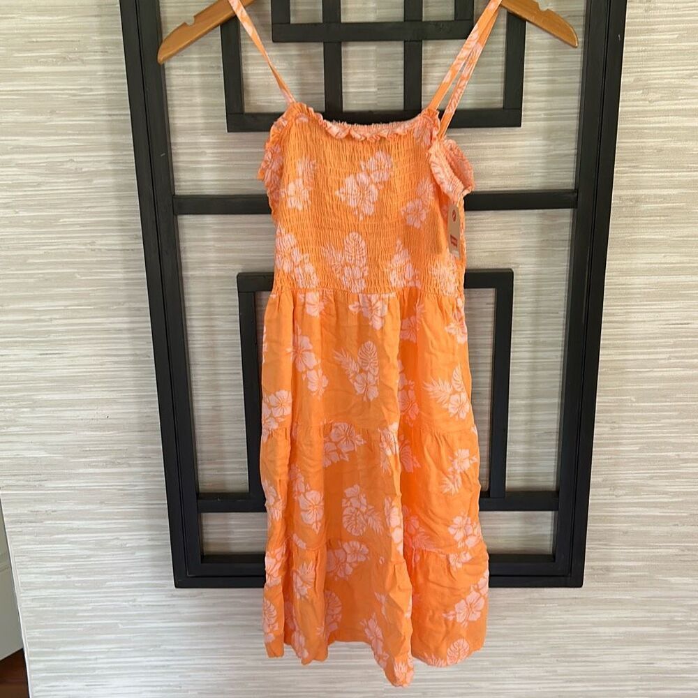 NWT Levi's Nordstrom girls size L tropical floral orange sundress